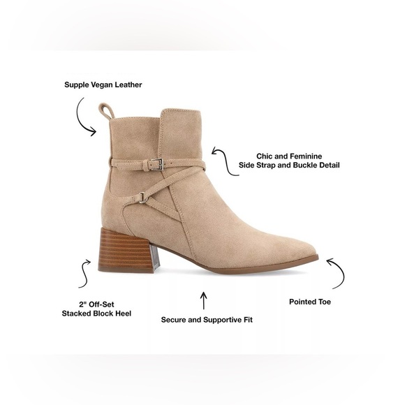 Journee Collection Womens Estelle Stacked Heel Booties - Picture 2 of 12